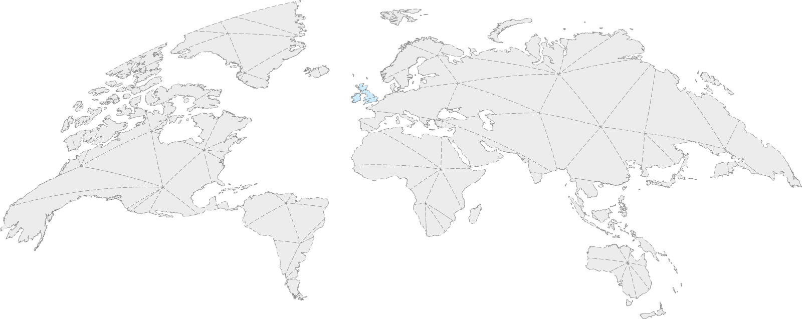 World map showing XOOM’s global user reach and connections